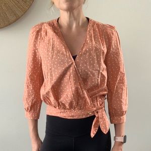 Madewell Surplice 3/4 Star Blouse